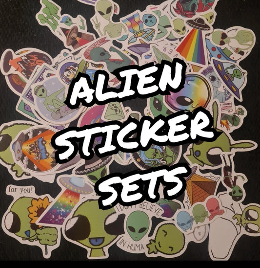 Alien Sticker Set – 10 High-Gloss Vinyl Stickers | FestEssential Treasures