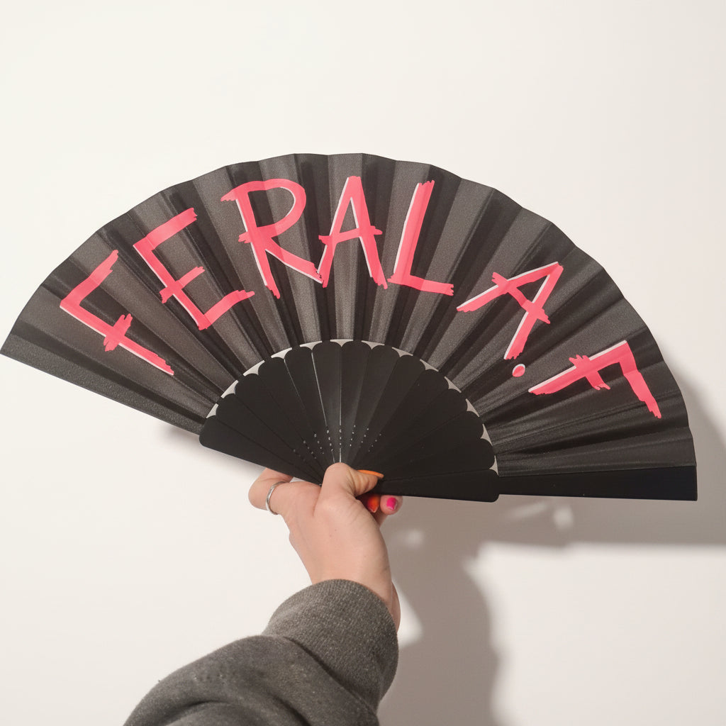 Feral A.F Small UV Rave Fan | Festival Hand Fan