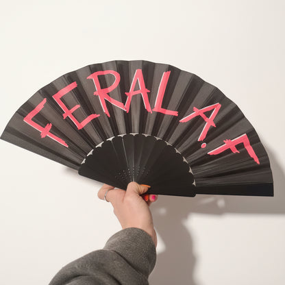 Feral A.F Small UV Rave Fan | Festival Hand Fan