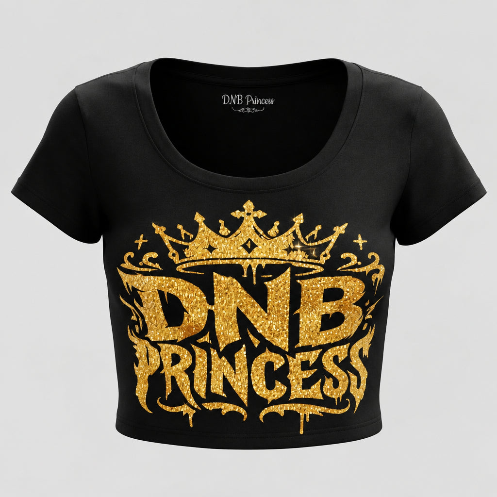 DnB Princess Gold Glitter Crop Top