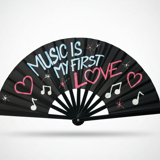 Music Is My First Love UV Reactive Rave Fan