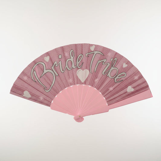 Bride Tribe Custom Pink Glitter Rave Fan – Festival & Hen Party Accessory