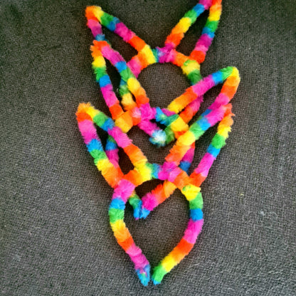 Rainbow Bunny Ears Headband – Festival & Rave Accessory