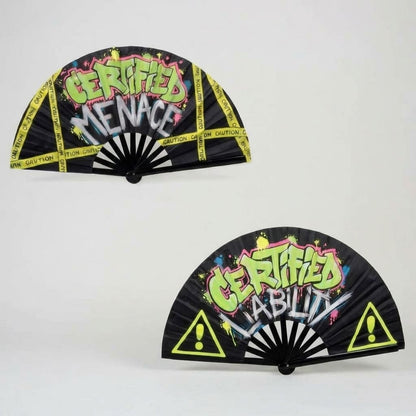Certified Liability + Certified Menace UV Reactive Rave Fan Duo