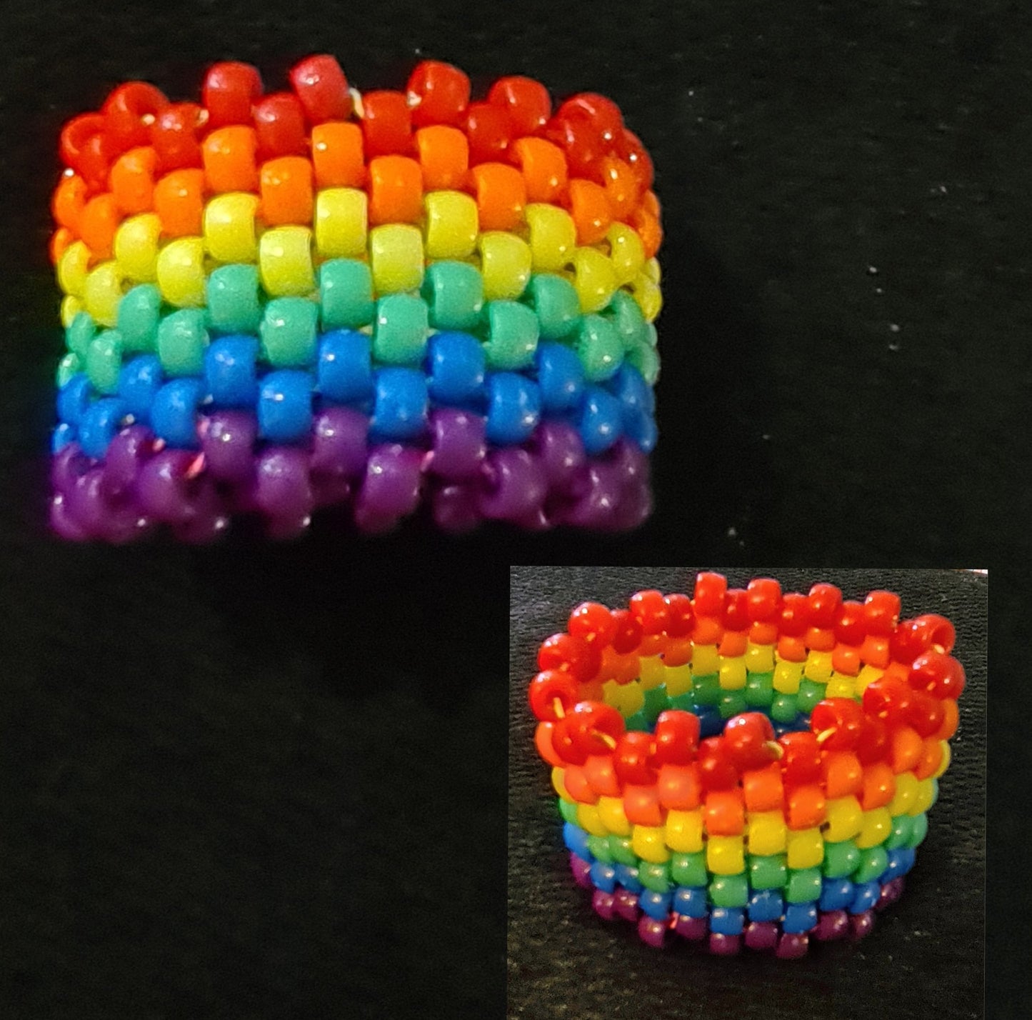 LGBTQ+ Pride Flag Kandi Cuffs - Handmade Festival Bracelets