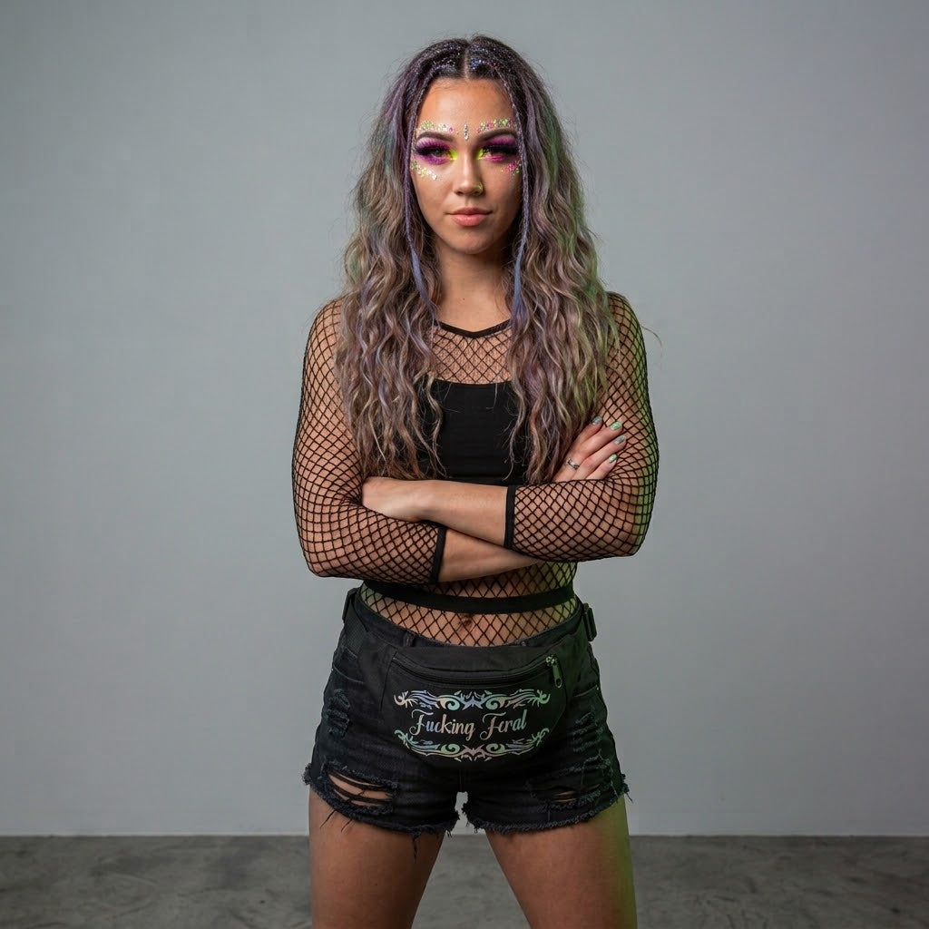 Fucking Feral Bumbag – Black Festival & Rave Bag
