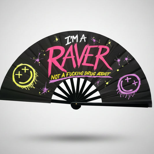 I'm A Raver UV Reactive Rave Fan