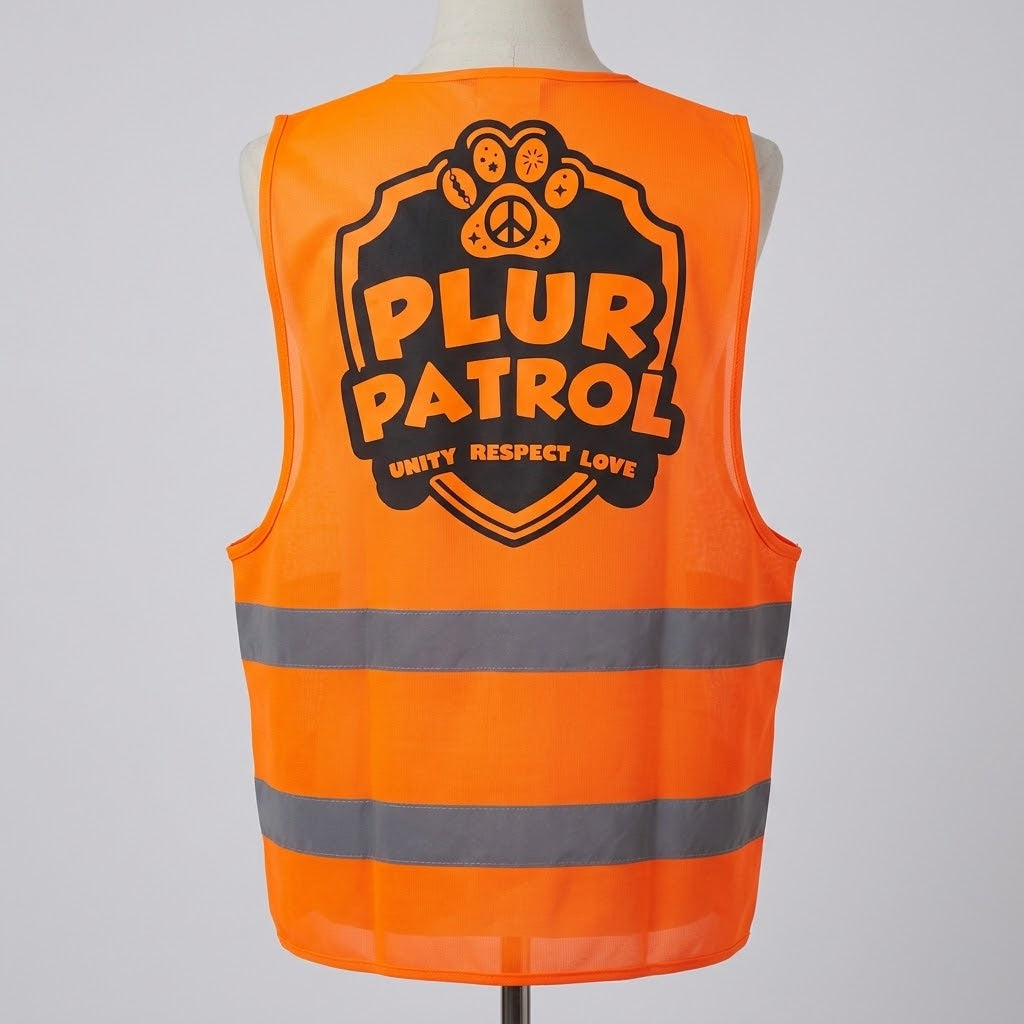 PLUR Patrol Rainbow Reflective Hi Vis Festival Vest
