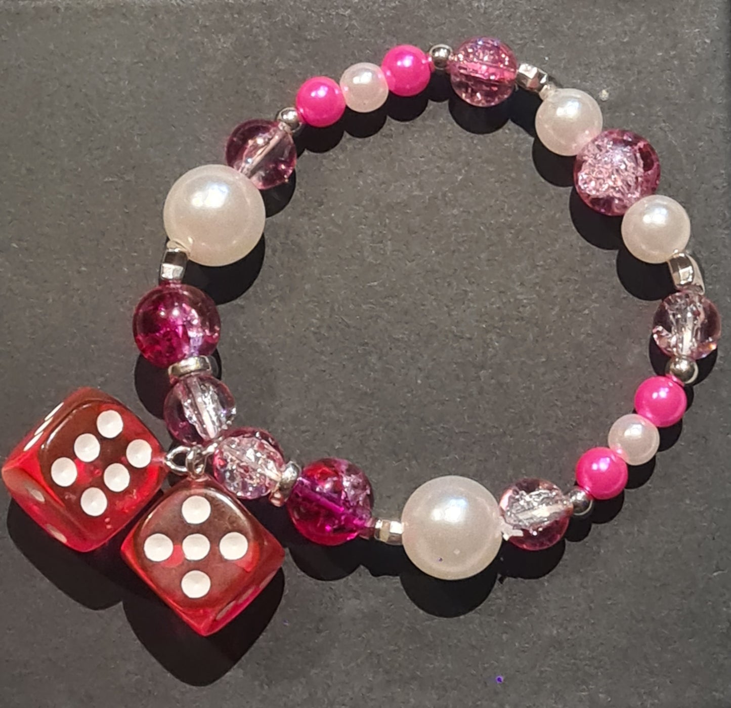 Pink Dice Bracelet