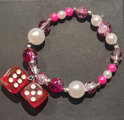 Pink Dice Bracelet