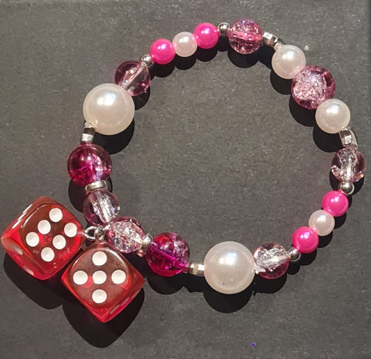 Pink Dice Bracelet