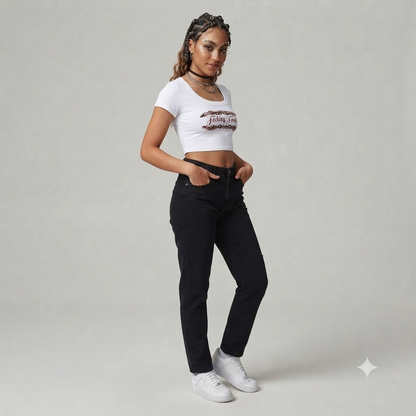 Fucking Feral White Cropped Rave Top