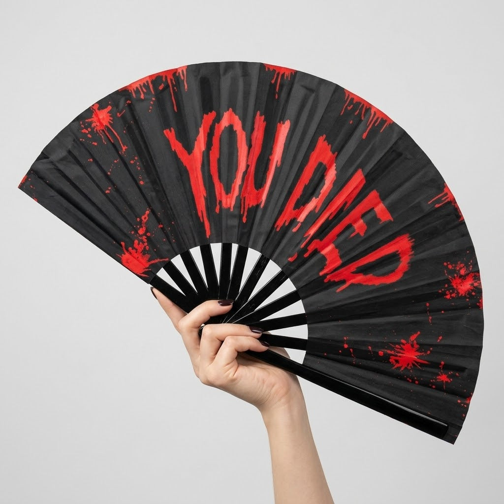 You Died UV Reactive Rave Fan – Horror Gaming Design