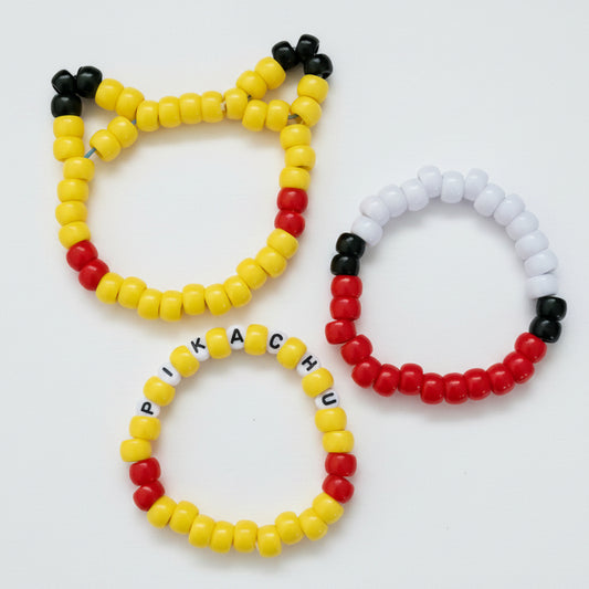Pikachu Pokémon Kandi Bracelet Set | Handmade Festival Jewellery