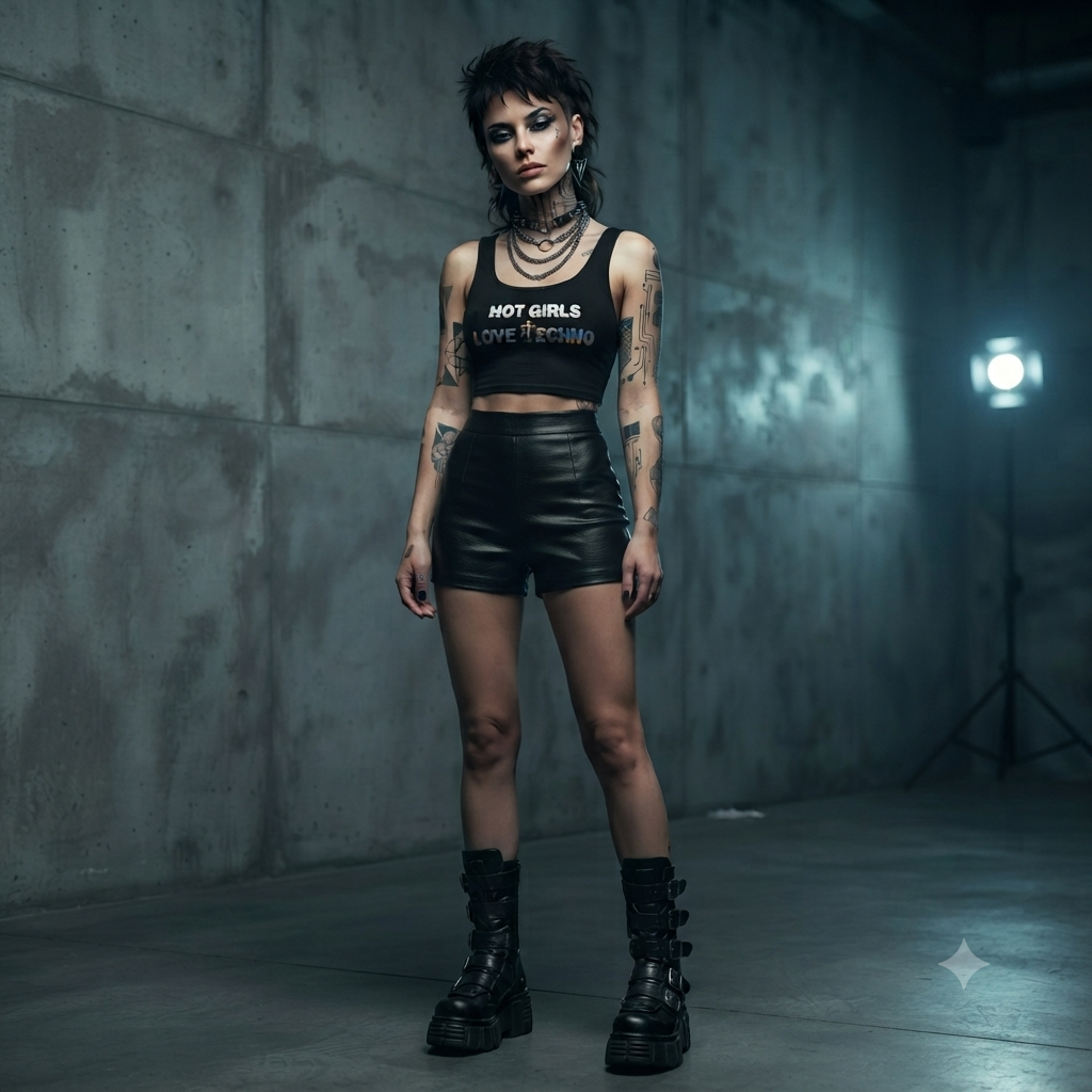 Hot Girls Love Techno Holographic Cropped Top